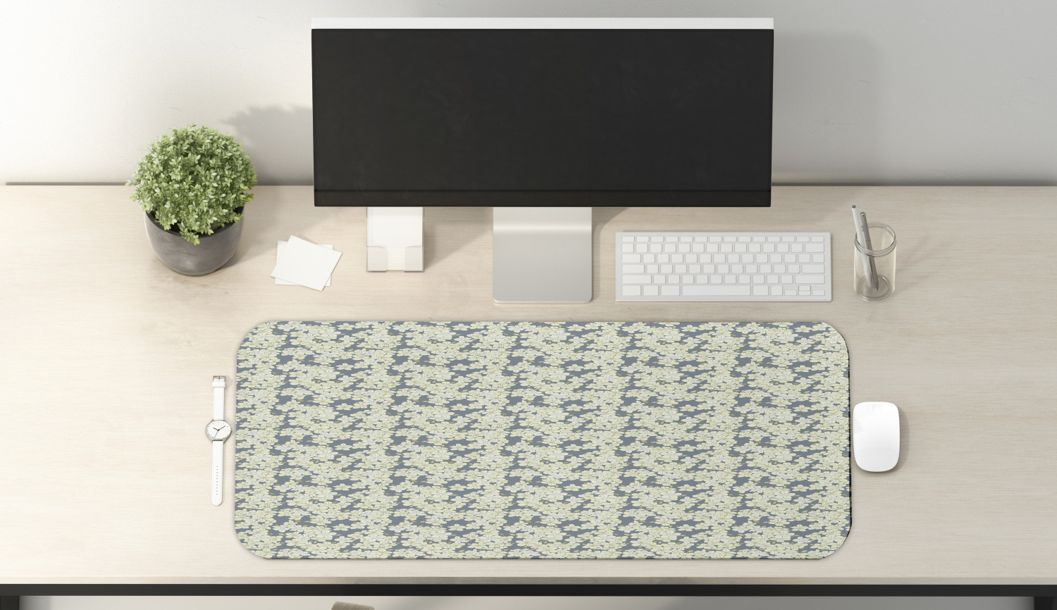 Ambesonne Floral Blossom Rectangle Non-Slip Mousepad, 31" x 12" Gaming Size - Picture 9 of 105