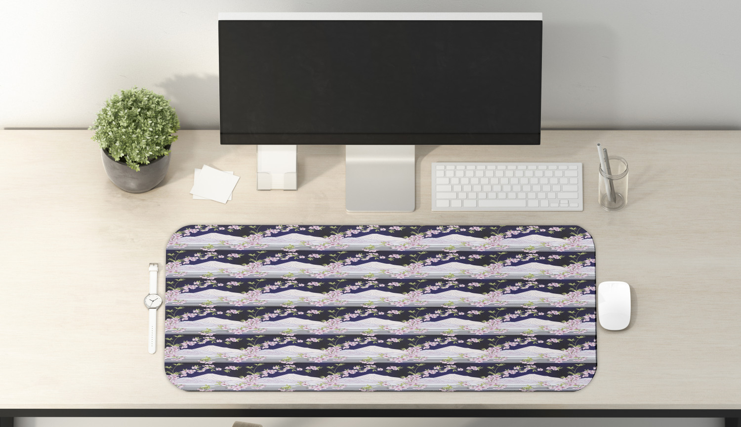 Ambesonne Floral Blossom Rectangle Non-Slip Mousepad, 31" x 12" Gaming Size - Picture 45 of 105