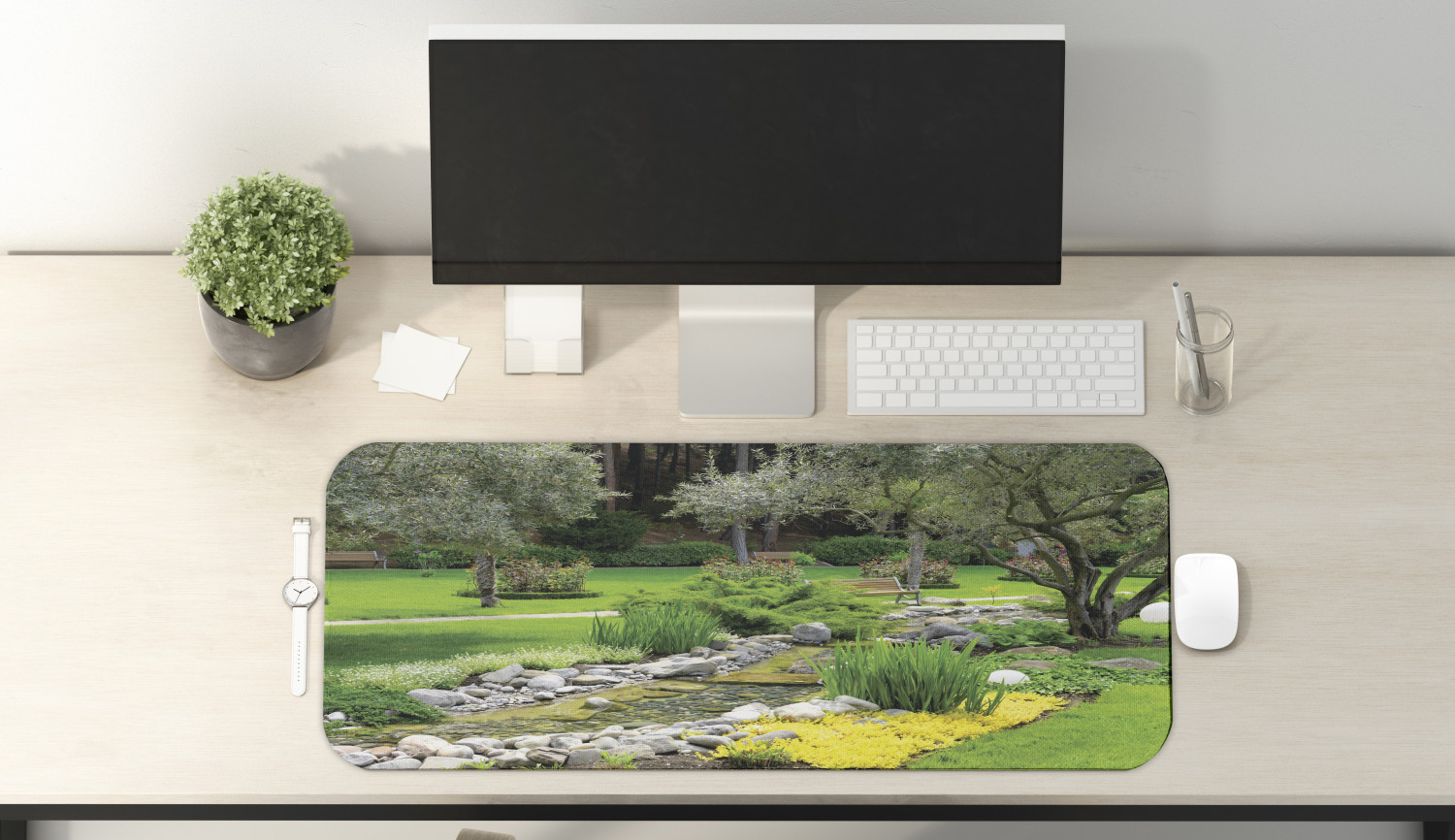 Ambesonne Garden Rectangle Non-Slip Mousepad, 31" x 12" Gaming Size - Picture 59 of 101