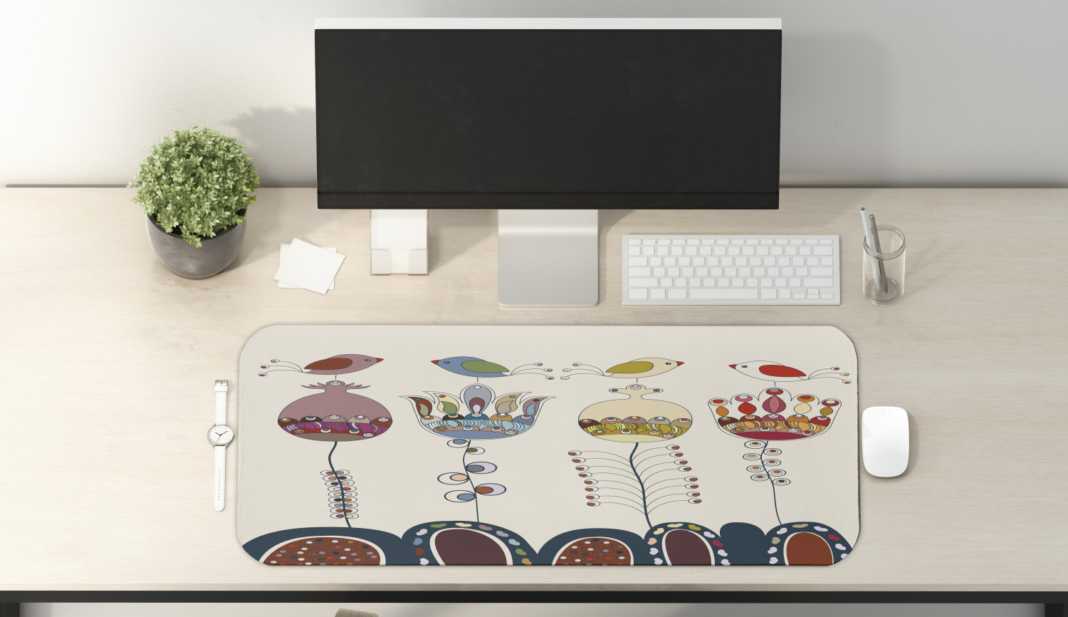 Ambesonne Garden Rectangle Non-Slip Mousepad, 31" x 12" Gaming Size - Picture 17 of 101