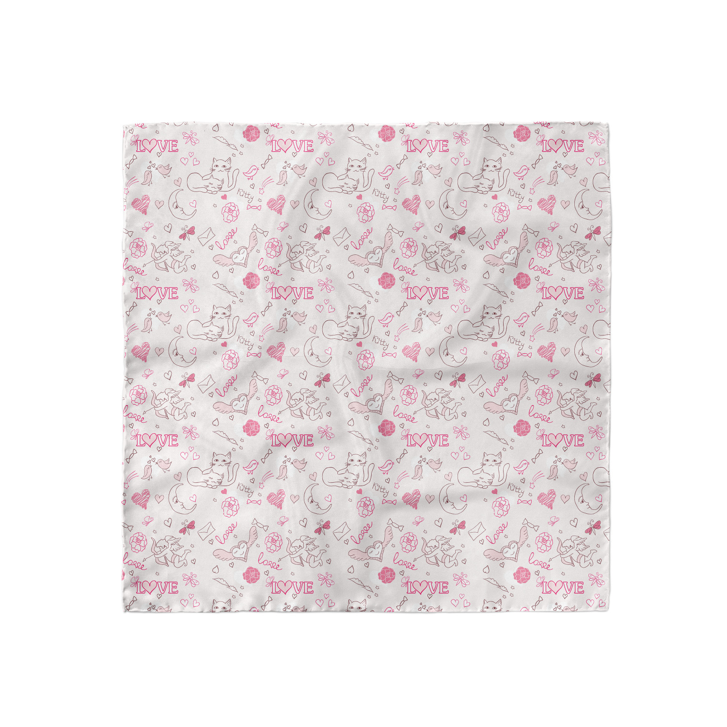 Ambesonne Love Theme Satin Hairscarf Head Wrap for Women in 3 Sizes - Picture 64 of 123