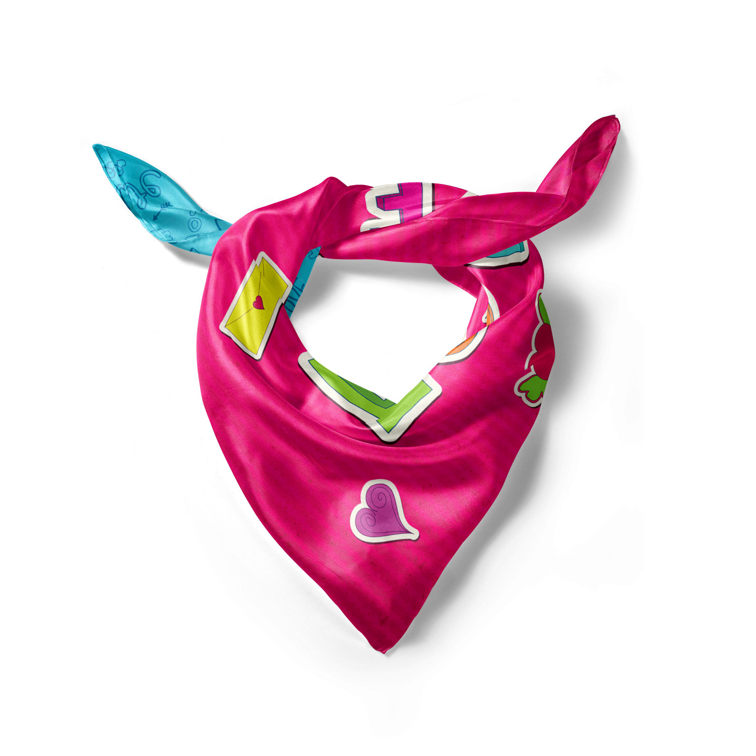 Ambesonne Love Theme Satin Hairscarf Head Wrap for Women in 3 Sizes - Picture 89 of 123