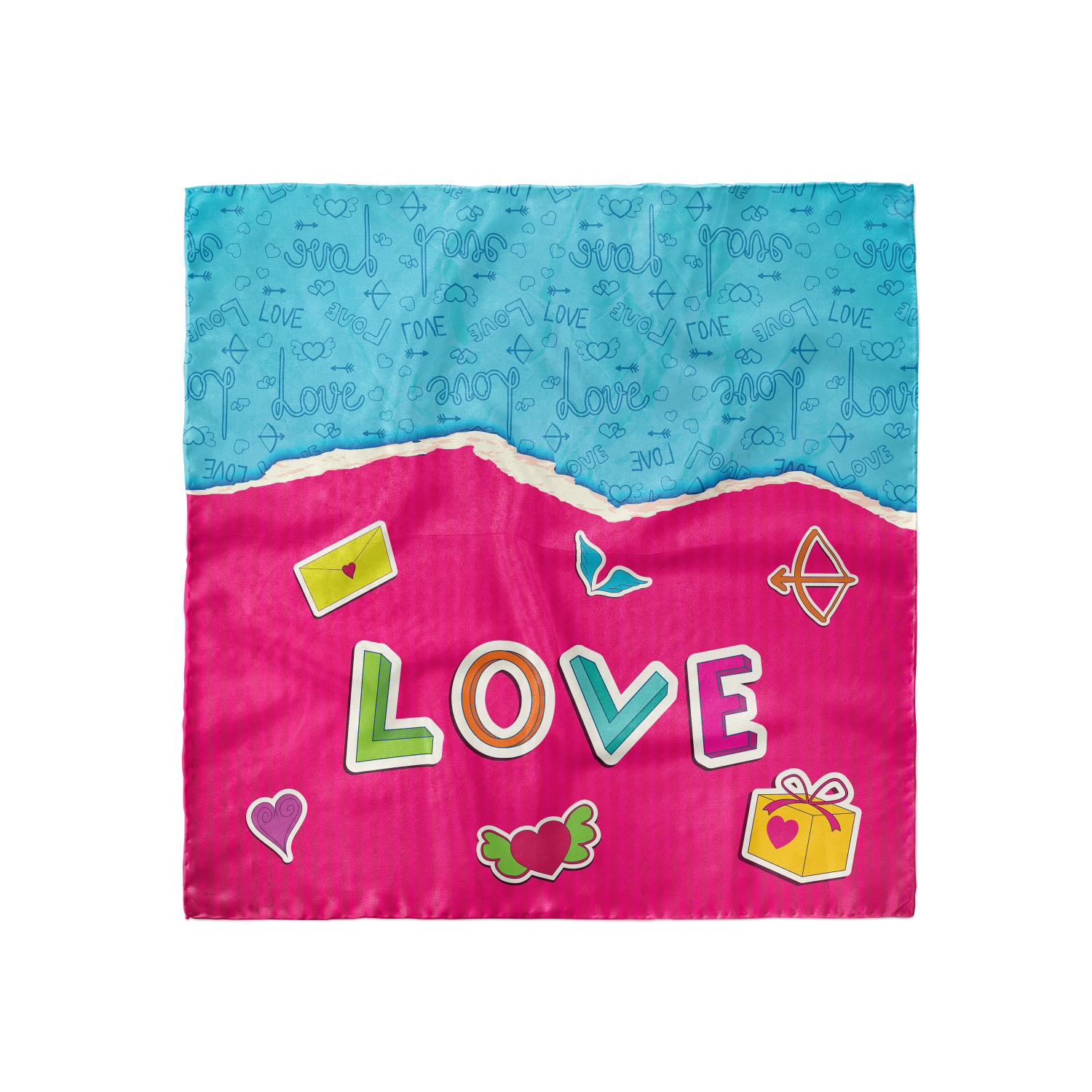 Ambesonne Love Theme Satin Hairscarf Head Wrap for Women in 3 Sizes - Picture 88 of 123