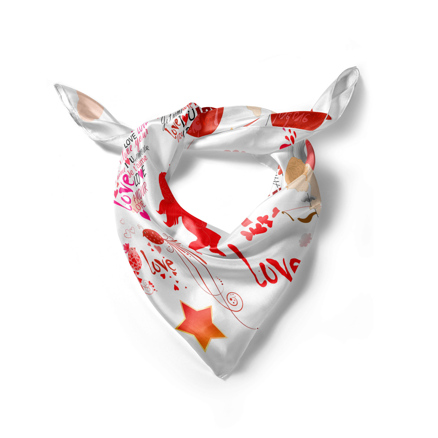 Ambesonne Love Theme Satin Hairscarf Head Wrap for Women in 3 Sizes - Picture 111 of 123