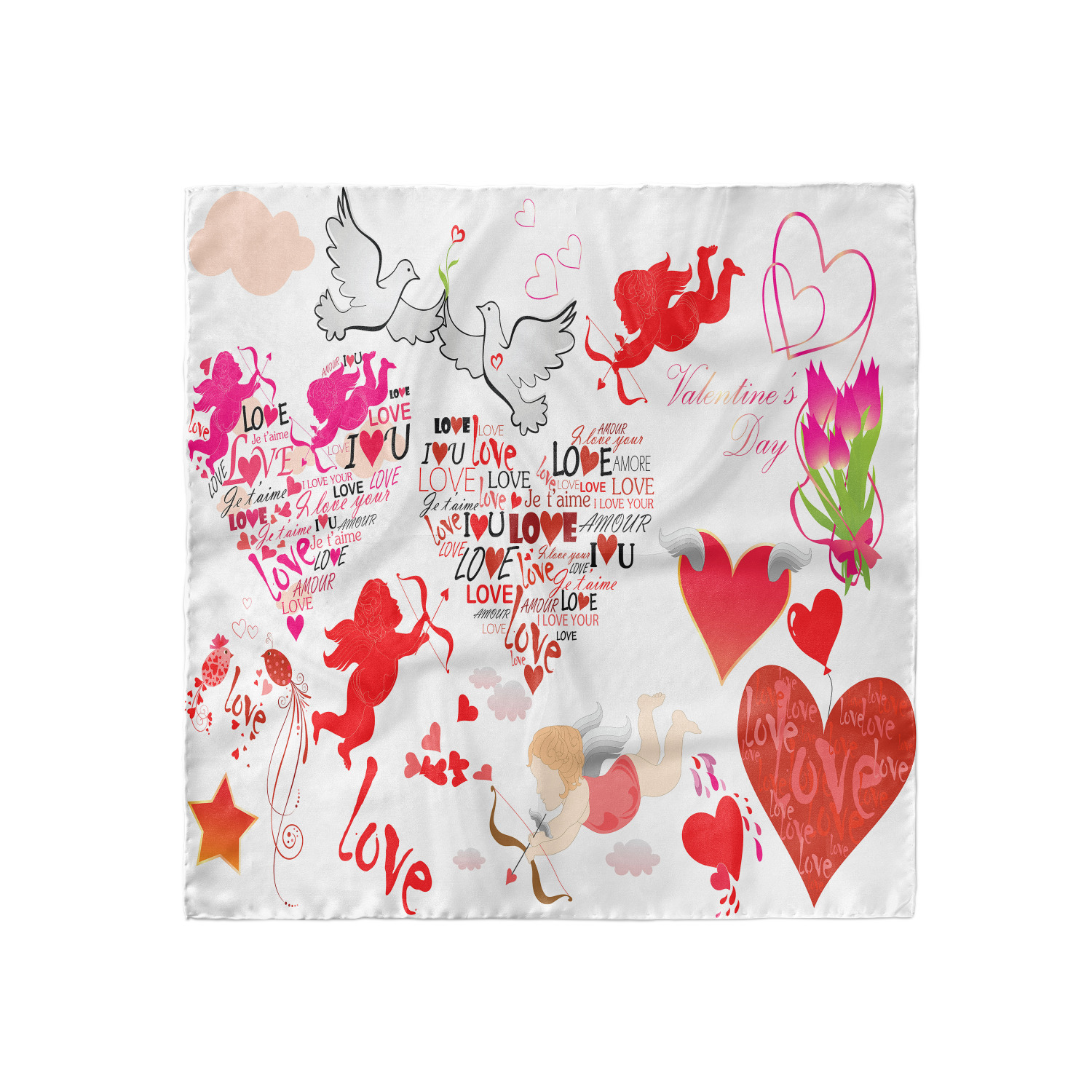 Ambesonne Love Theme Satin Hairscarf Head Wrap for Women in 3 Sizes - Picture 110 of 123