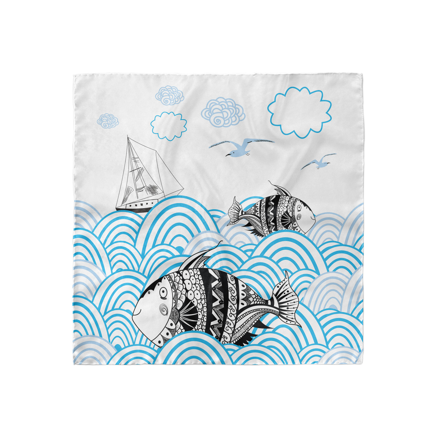 Ambesonne Foulard per capelli in raso a tema pesce fascia per donna in 3 taglie - Foto 98 di 123