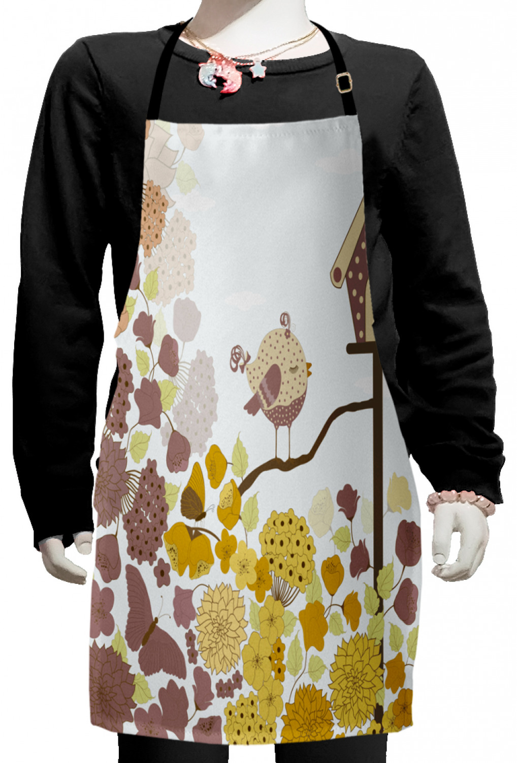 Ambesonne Spring Kids Apron Boys Girls Apron Bib Cooking & Painting