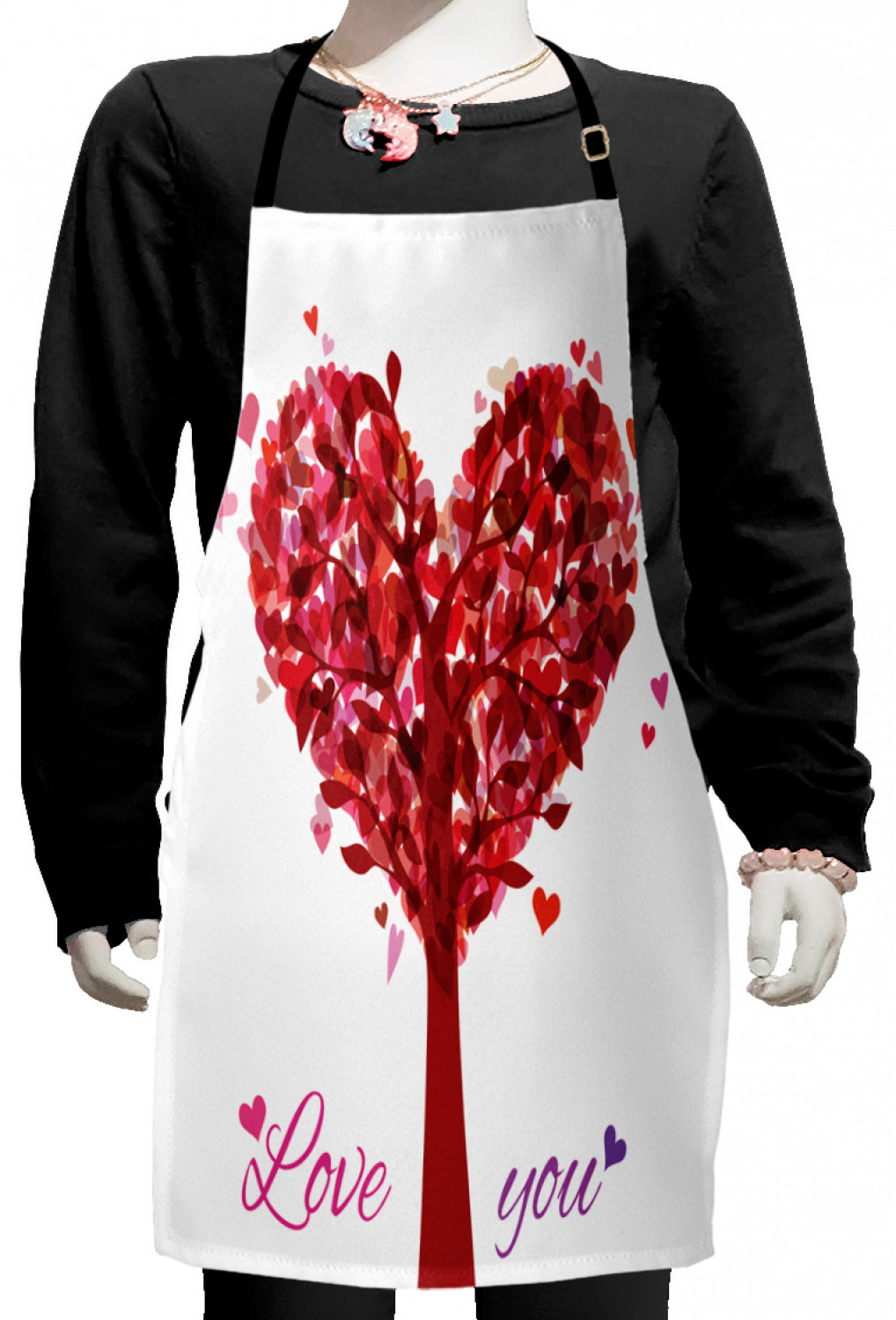 Ambesonne Hearts Kids Apron Boys Girls Apron Bib Cooking & Painting