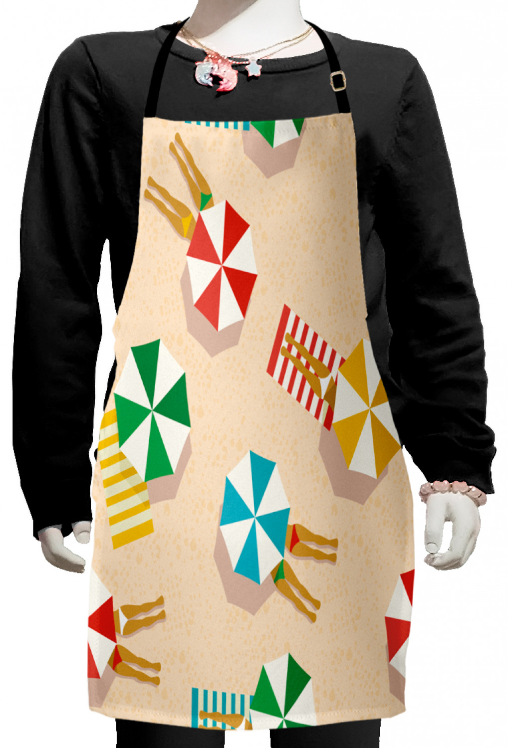 Ambesonne Beach Theme Kids Apron Boys Girls Apron Bib Cooking & Painting