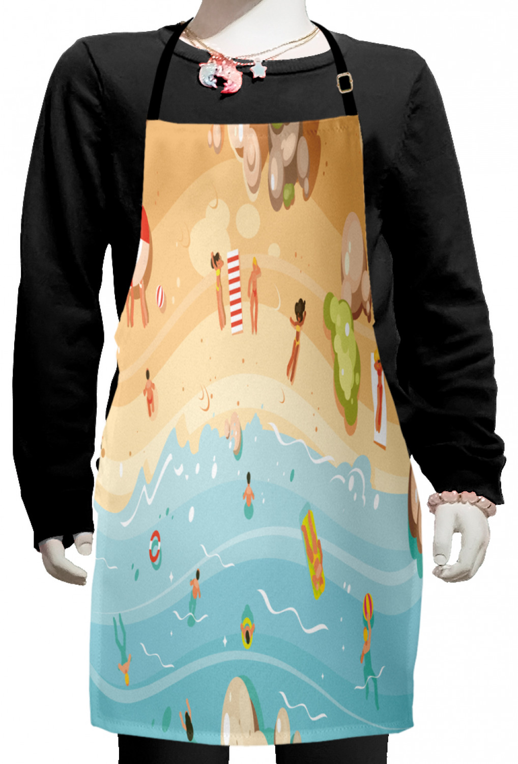 Ambesonne Beach Theme Kids Apron Boys Girls Apron Bib Cooking & Painting