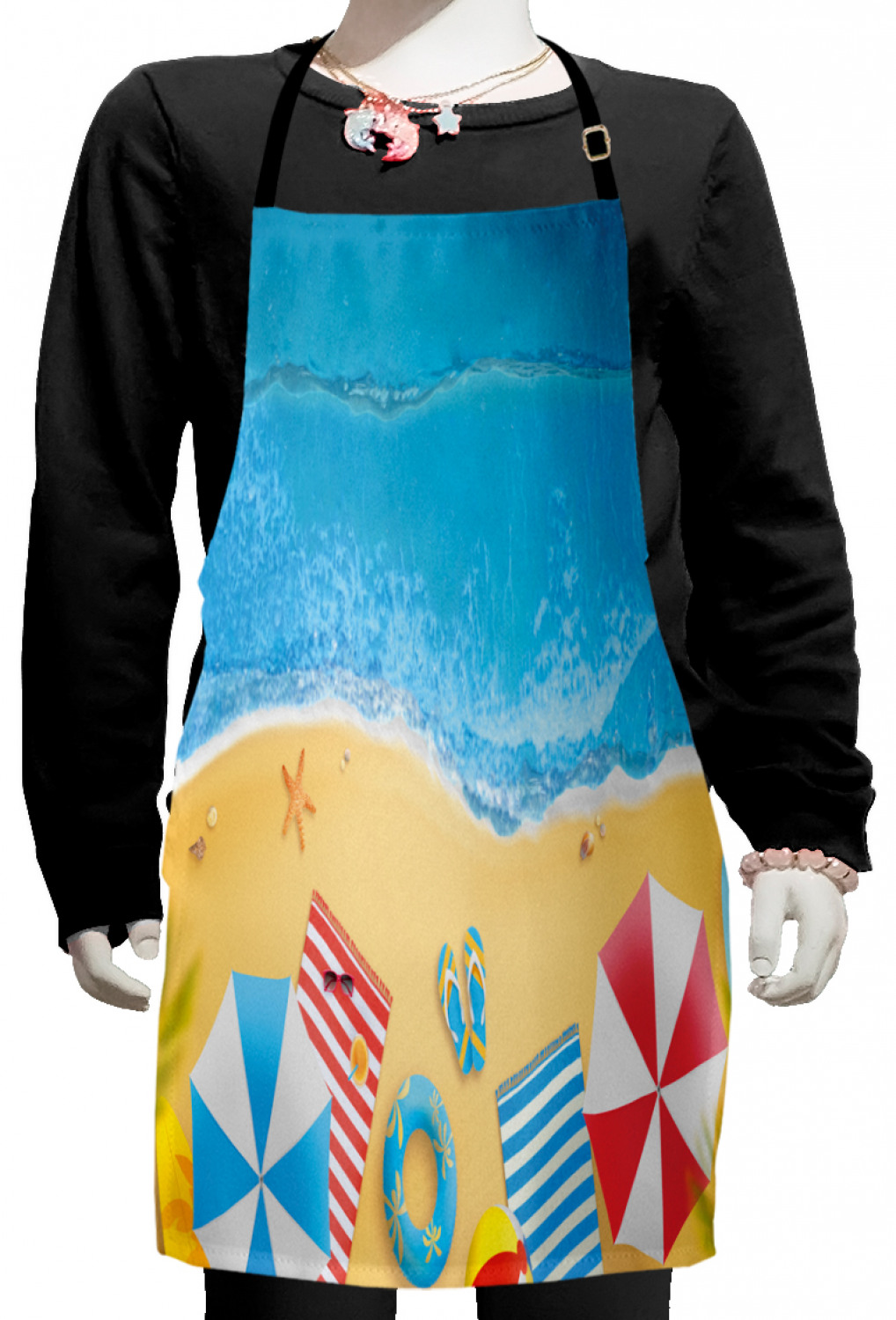 Ambesonne Beach Theme Kids Apron Boys Girls Apron Bib Cooking & Painting