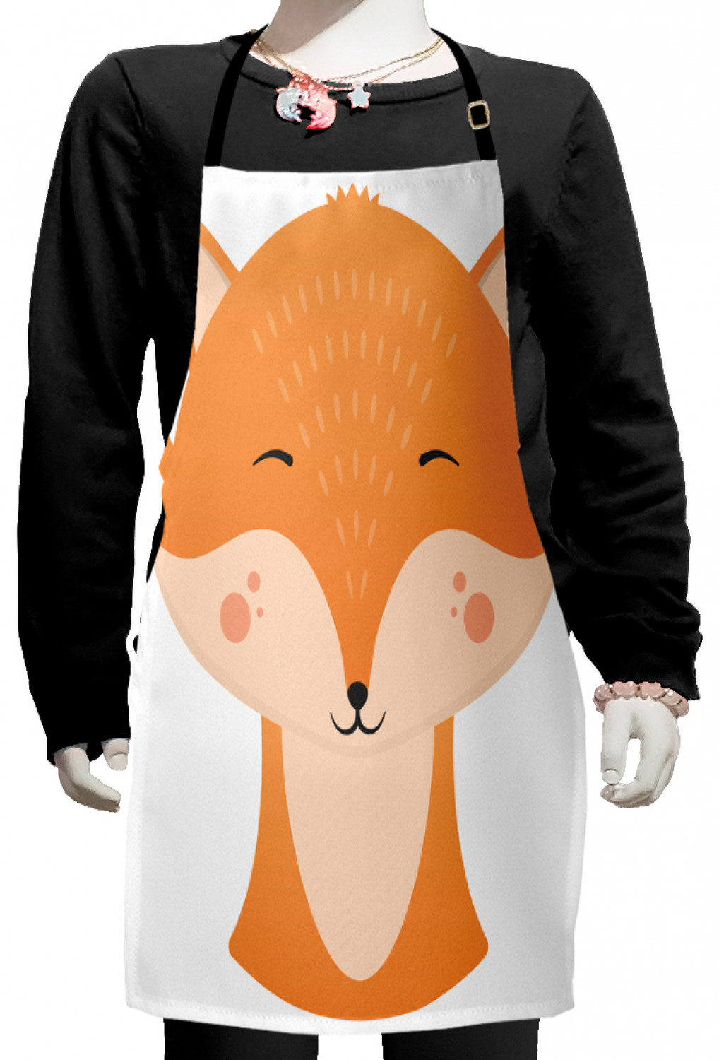 Ambesonne Fox Animal Kids Apron Boys Girls Apron Bib Cooking & Painting