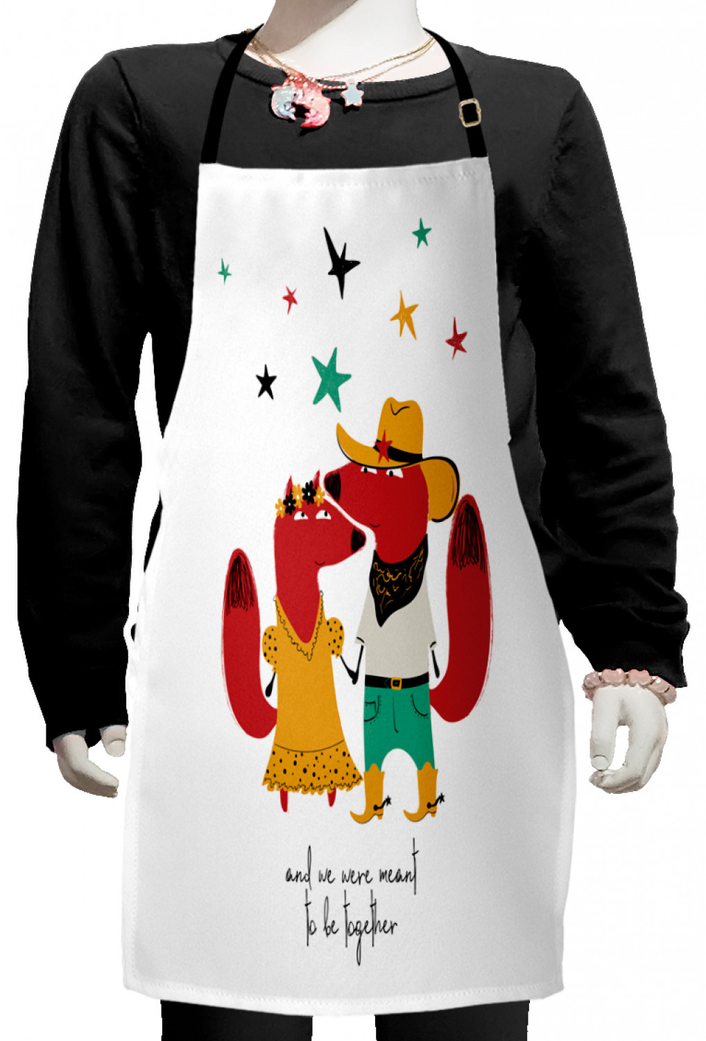 Ambesonne Fox Animal Kids Apron Boys Girls Apron Bib Cooking & Painting