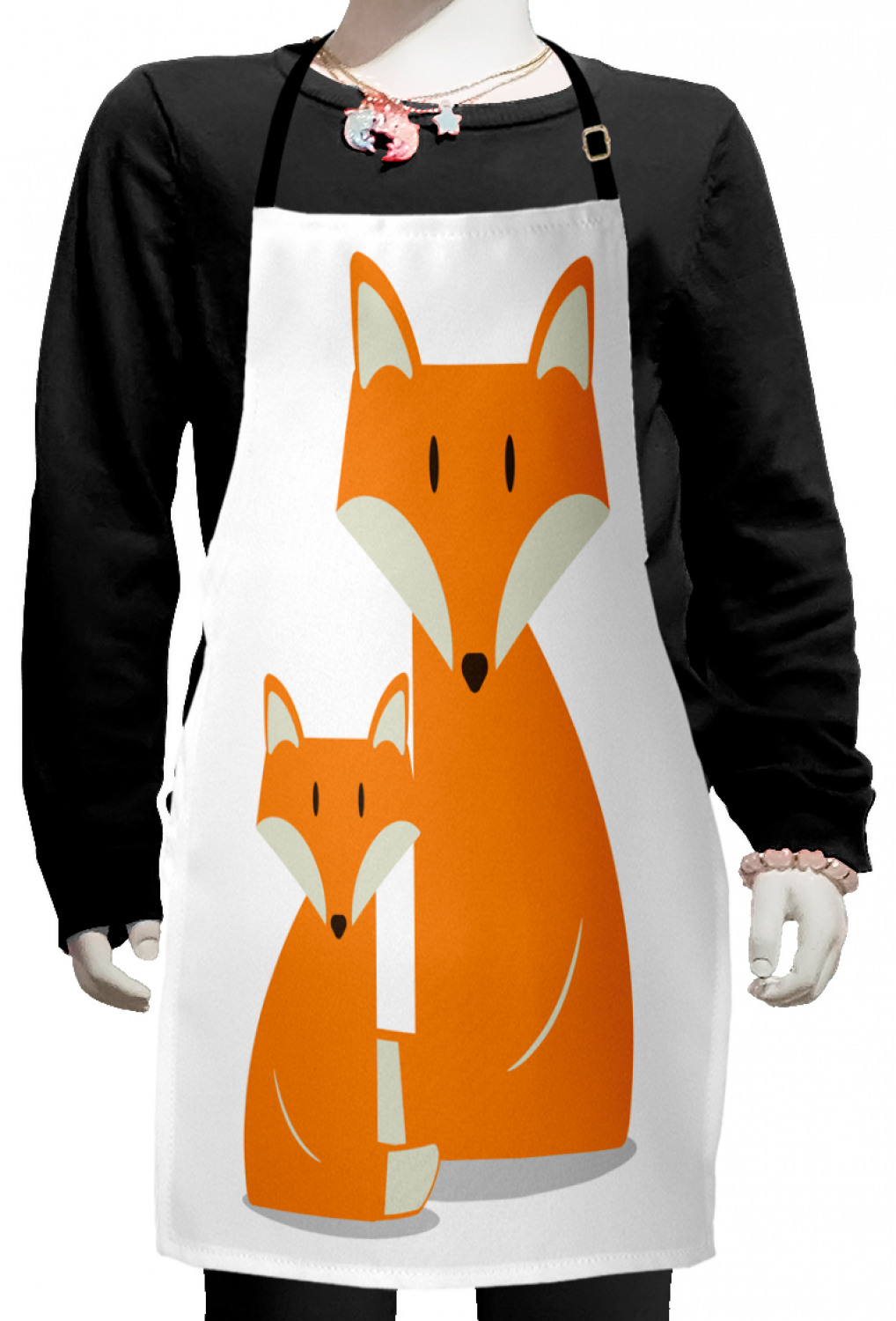 Ambesonne Fox Animal Kids Apron Boys Girls Apron Bib Cooking & Painting