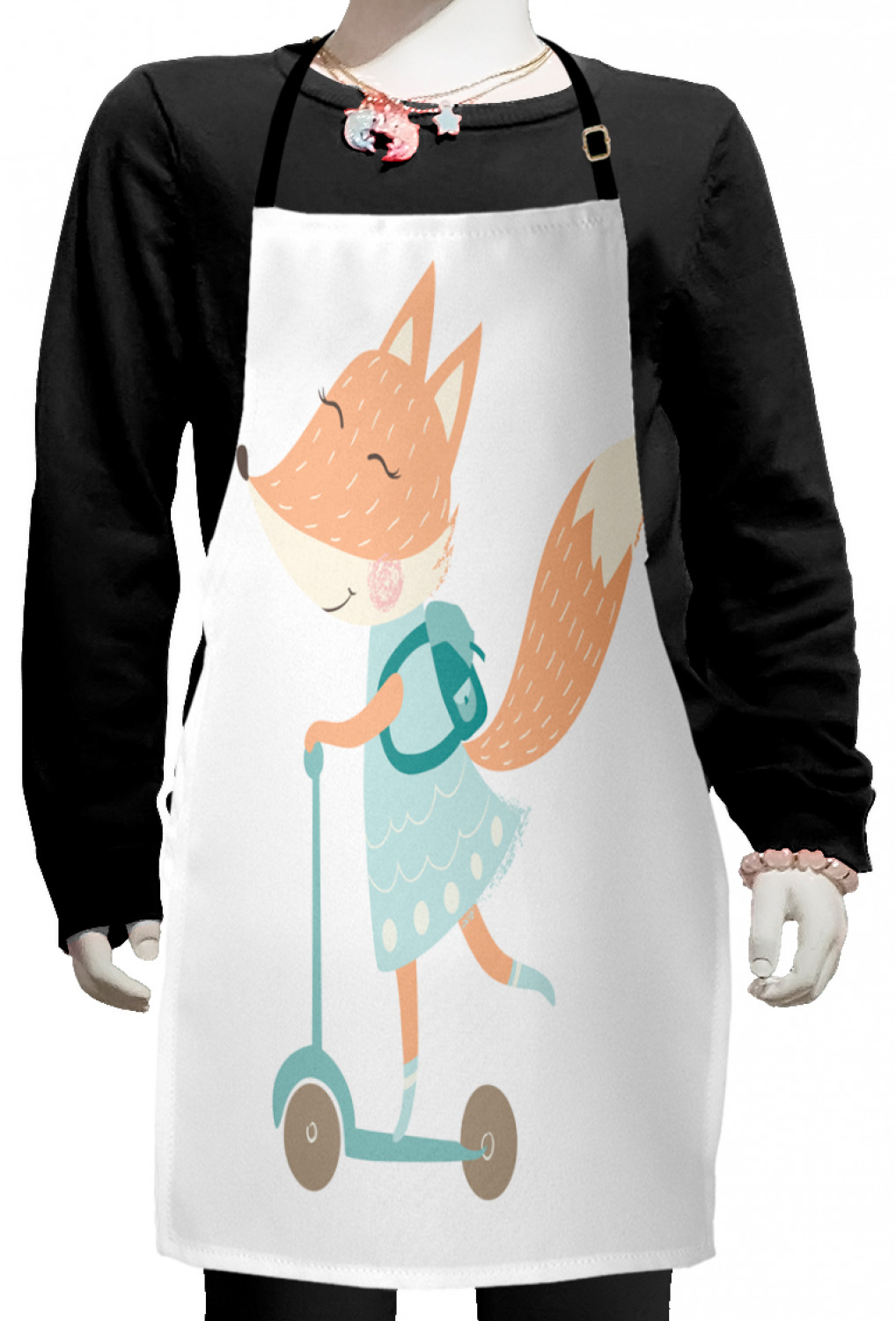 Ambesonne Fox Animal Kids Apron Boys Girls Apron Bib Cooking & Painting