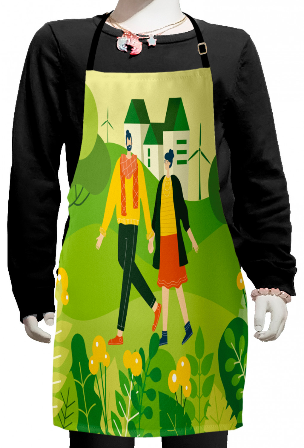 Ambesonne Spring Kids Apron Boys Girls Apron Bib Cooking & Painting