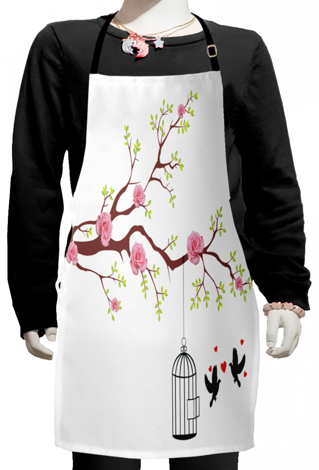 Ambesonne Hearts Kids Apron Boys Girls Apron Bib Cooking & Painting