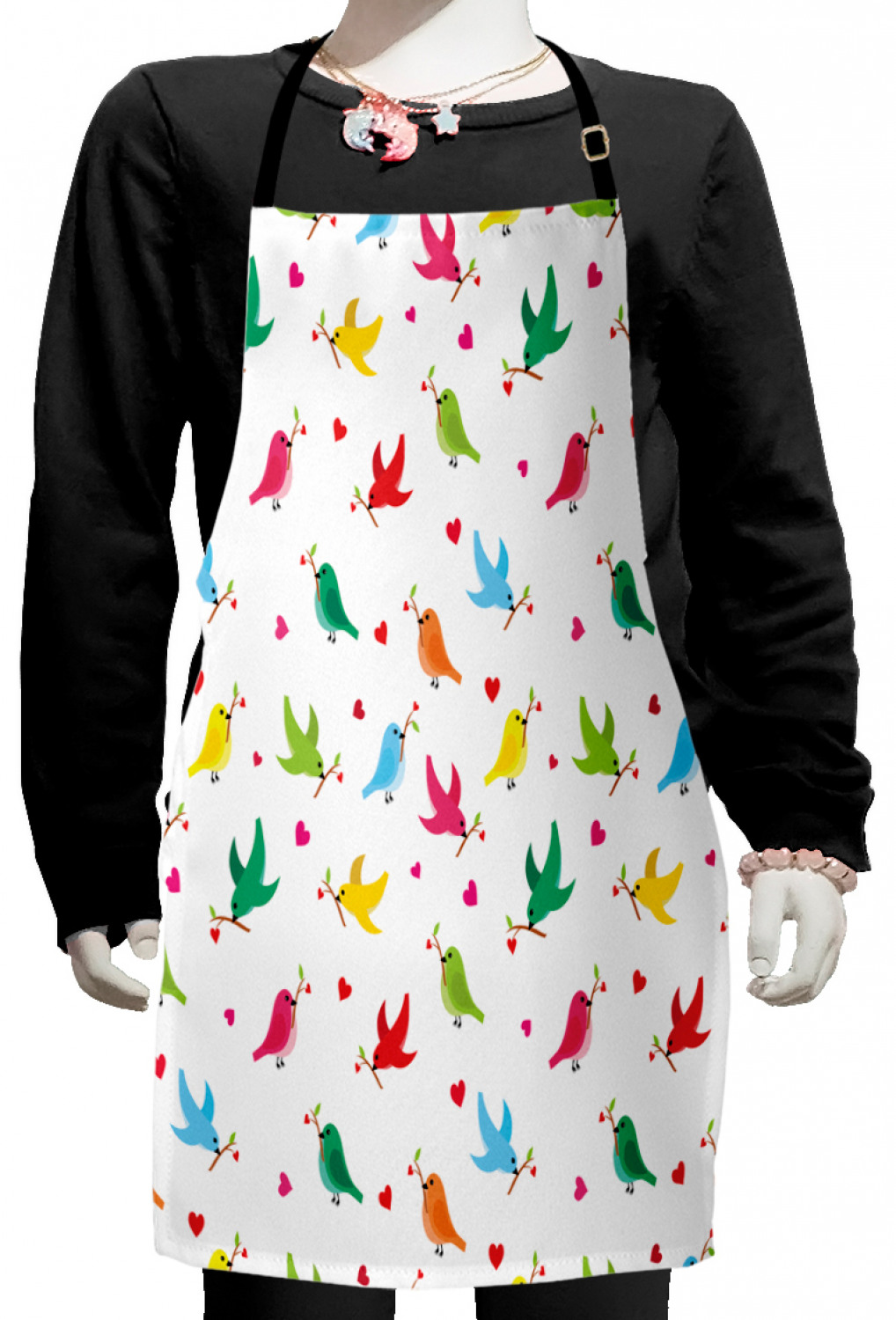 Ambesonne Hearts Kids Apron Boys Girls Apron Bib Cooking & Painting