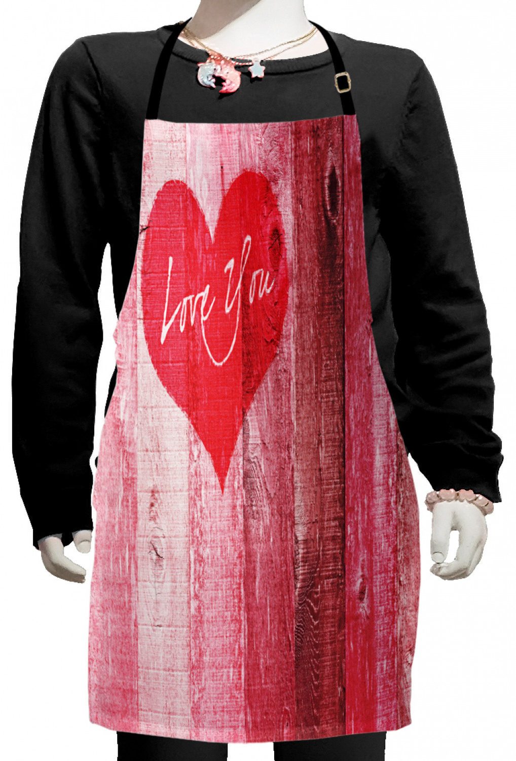 Ambesonne Hearts Kids Apron Boys Girls Apron Bib Cooking & Painting