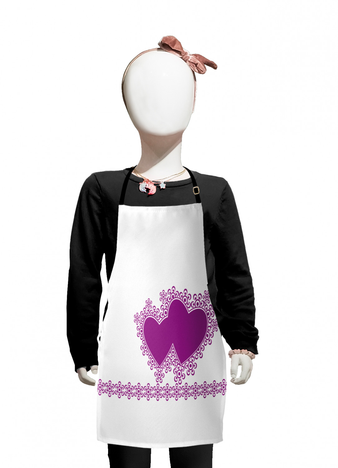 Ambesonne Hearts Kids Apron Boys Girls Apron Bib Cooking & Painting