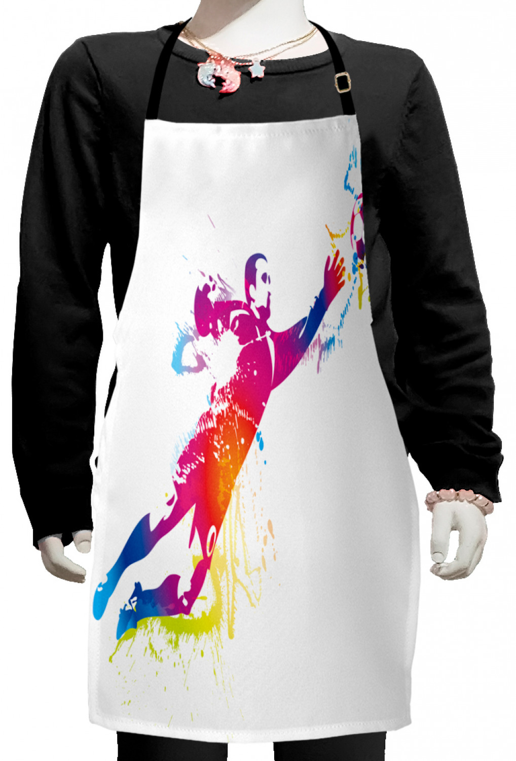 Ambesonne Rainbow Fun Kids Apron Boys Girls Apron Bib Cooking & Painting