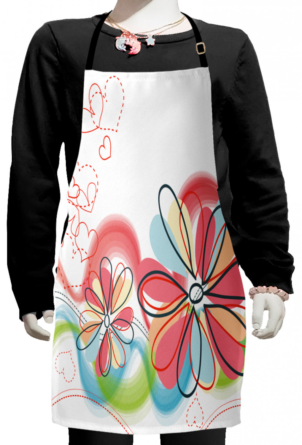 Ambesonne Flower Art Kids Apron Boys Girls Apron Bib Cooking & Painting - Bild 34 von 123
