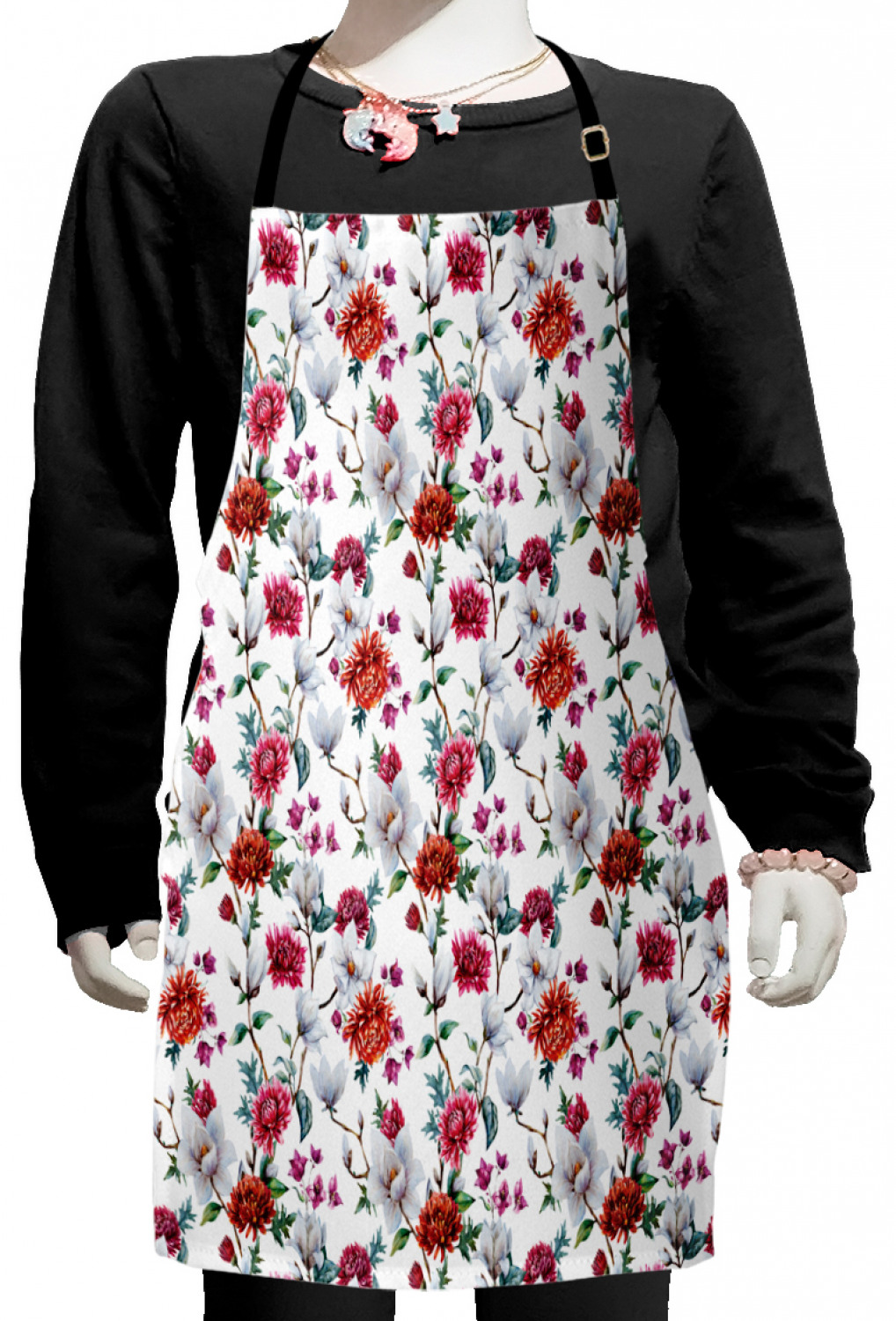 Ambesonne Flower Art Kids Apron Boys Girls Apron Bib Cooking & Painting - Bild 88 von 123