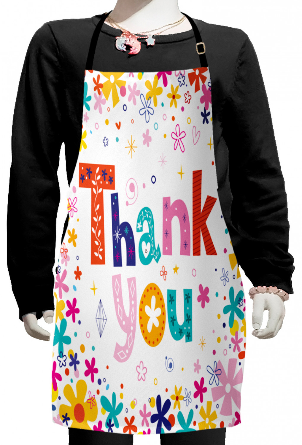 Ambesonne Flower Art Kids Apron Boys Girls Apron Bib Cooking & Painting - Bild 120 von 123