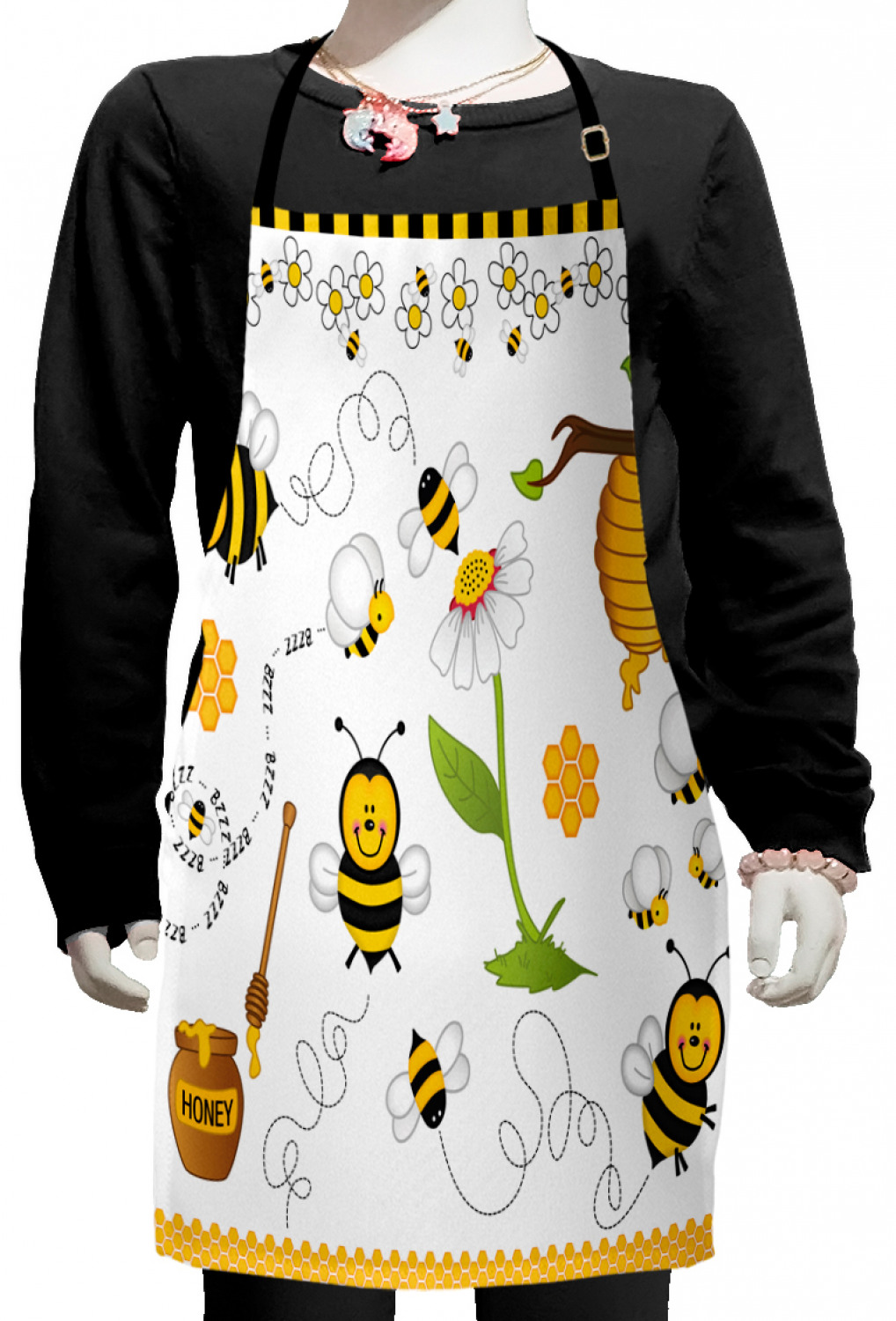Ambesonne Flower Art Kids Apron Boys Girls Apron Bib Cooking & Painting - Bild 12 von 123