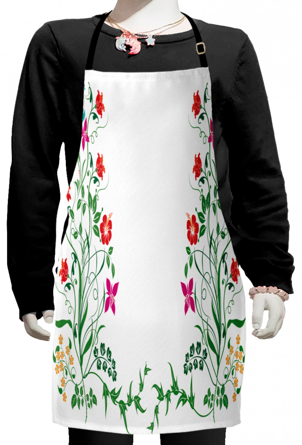 Ambesonne Flower Art Kids Apron Boys Girls Apron Bib Cooking & Painting - Bild 36 von 123