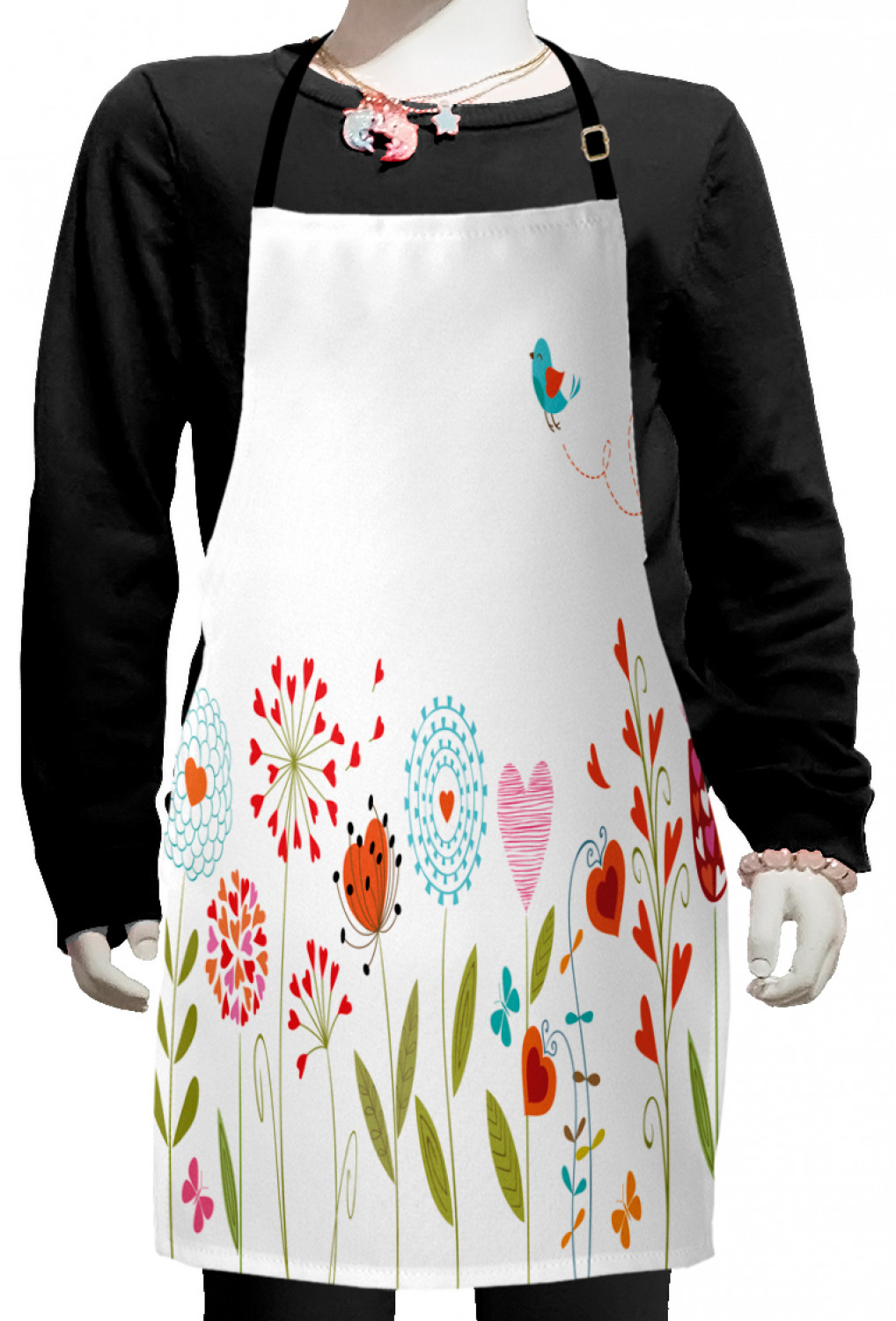 Ambesonne Flower Art Kids Apron Boys Girls Apron Bib Cooking & Painting - Bild 86 von 123