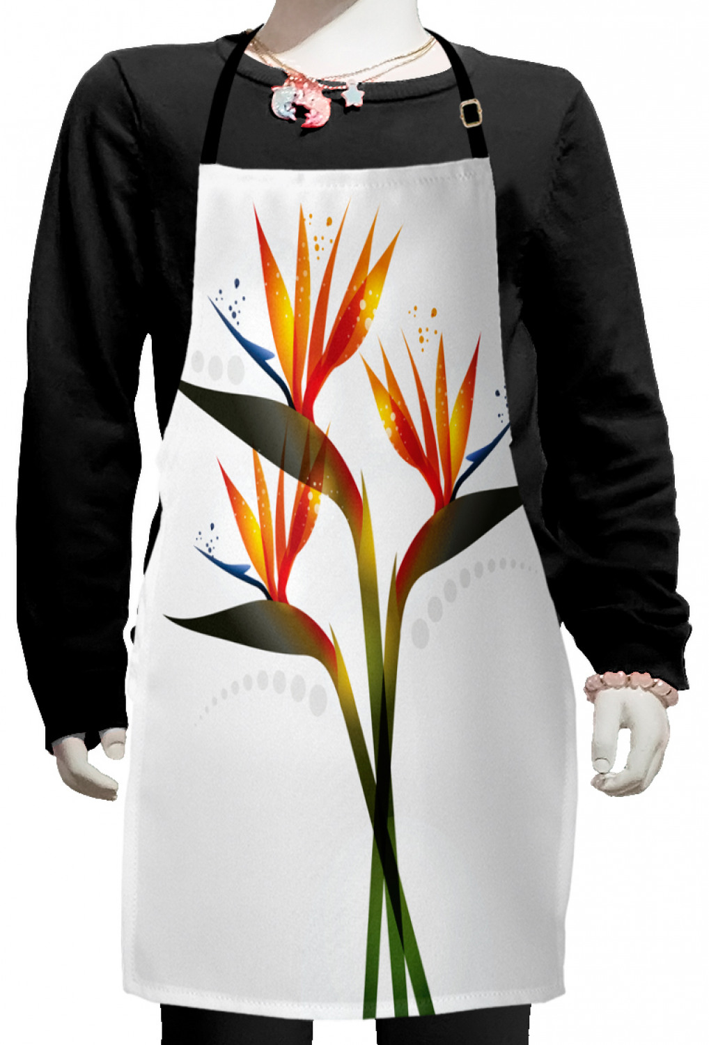 Ambesonne Flower Art Kids Apron Boys Girls Apron Bib Cooking & Painting - Bild 68 von 123
