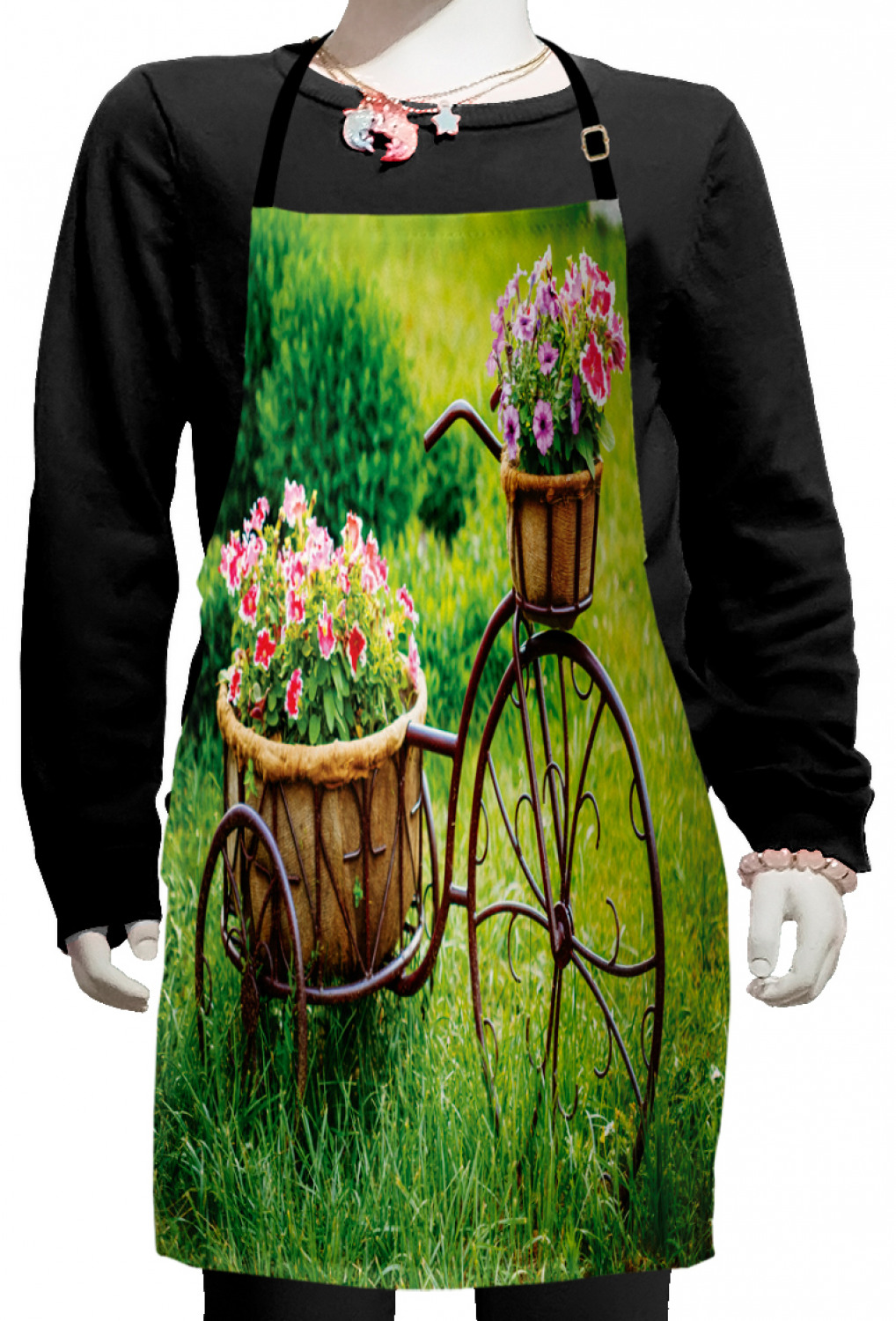 Ambesonne Flower Art Kids Apron Boys Girls Apron Bib Cooking & Painting - Bild 116 von 123