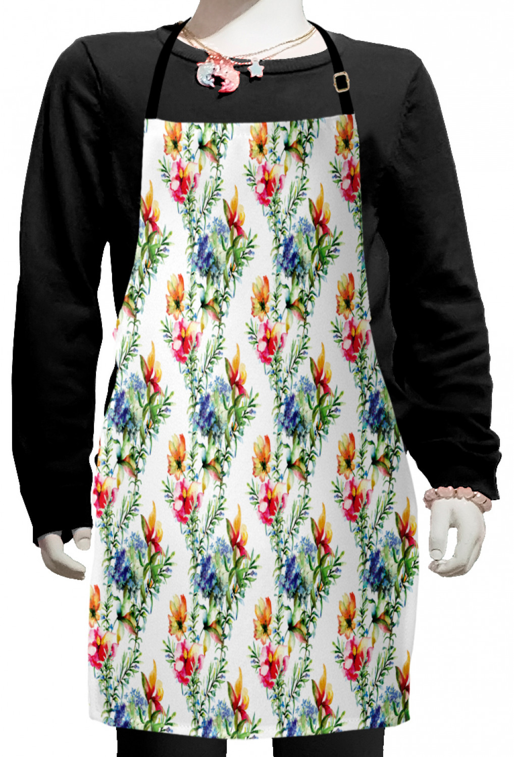 Ambesonne Flower Art Kids Apron Boys Girls Apron Bib Cooking & Painting - Bild 100 von 123
