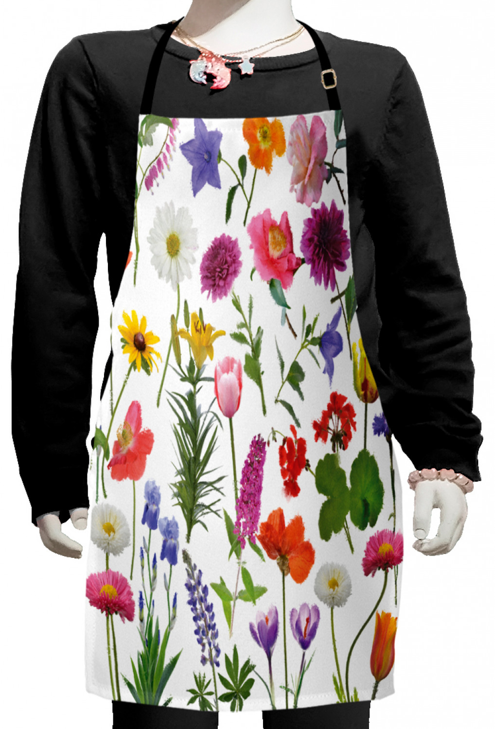 Ambesonne Flower Art Kids Apron Boys Girls Apron Bib Cooking & Painting - Bild 26 von 123