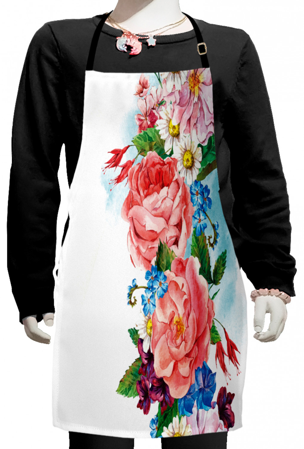 Ambesonne Flower Art Kids Apron Boys Girls Apron Bib Cooking & Painting - Bild 92 von 123