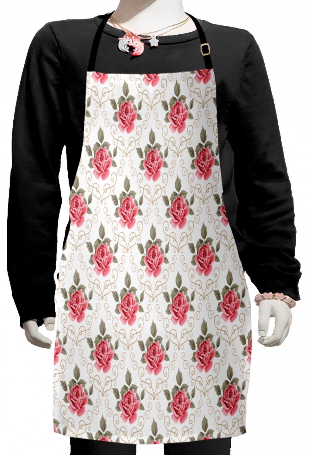 Ambesonne Flower Art Kids Apron Boys Girls Apron Bib Cooking & Painting - Bild 90 von 123