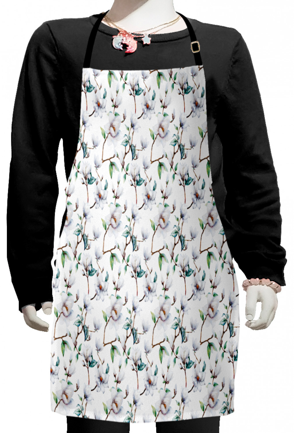 Ambesonne Flower Art Kids Apron Boys Girls Apron Bib Cooking & Painting - Bild 96 von 123