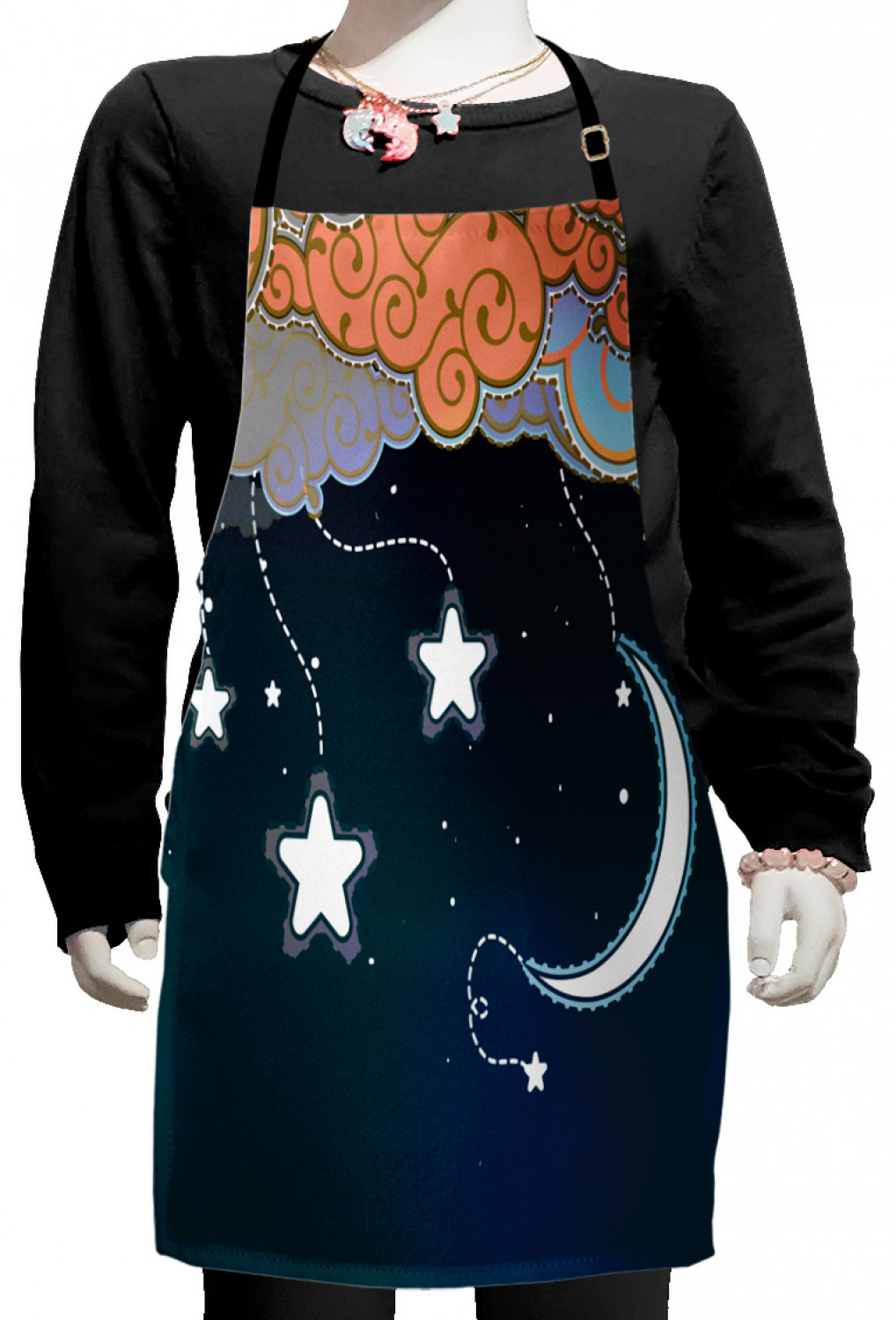 Ambesonne Moon Kids Apron Boys Girls Apron Bib Cooking & Painting