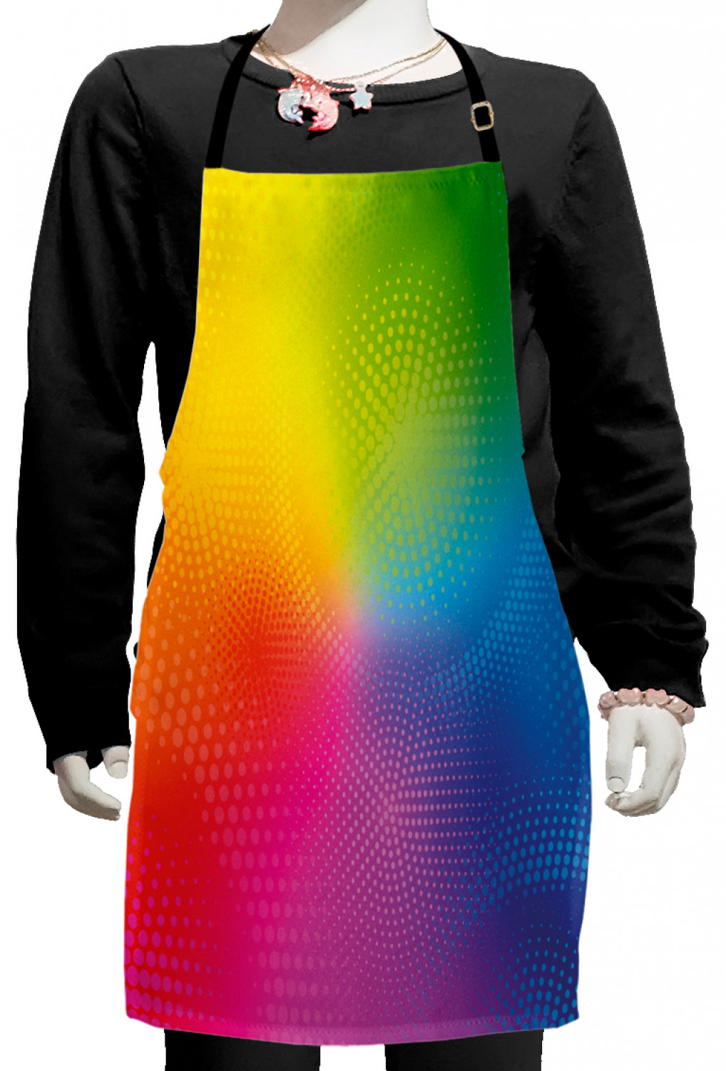 Ambesonne Rainbow Fun Kids Apron Boys Girls Apron Bib Cooking & Painting