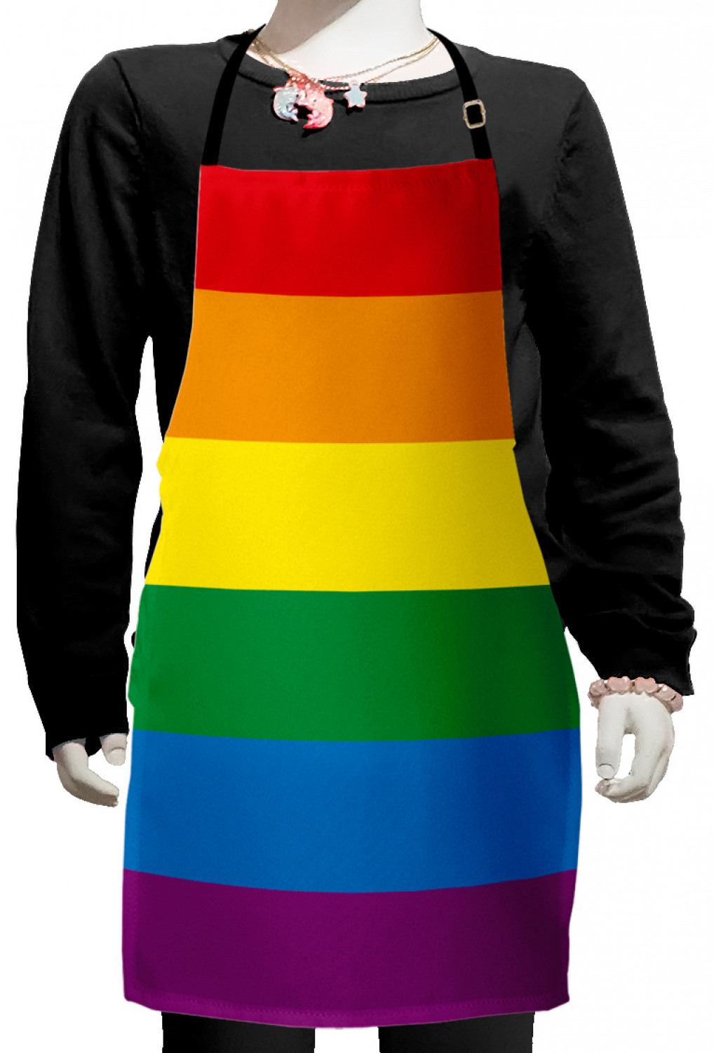 Ambesonne Rainbow Fun Kids Apron Boys Girls Apron Bib Cooking & Painting