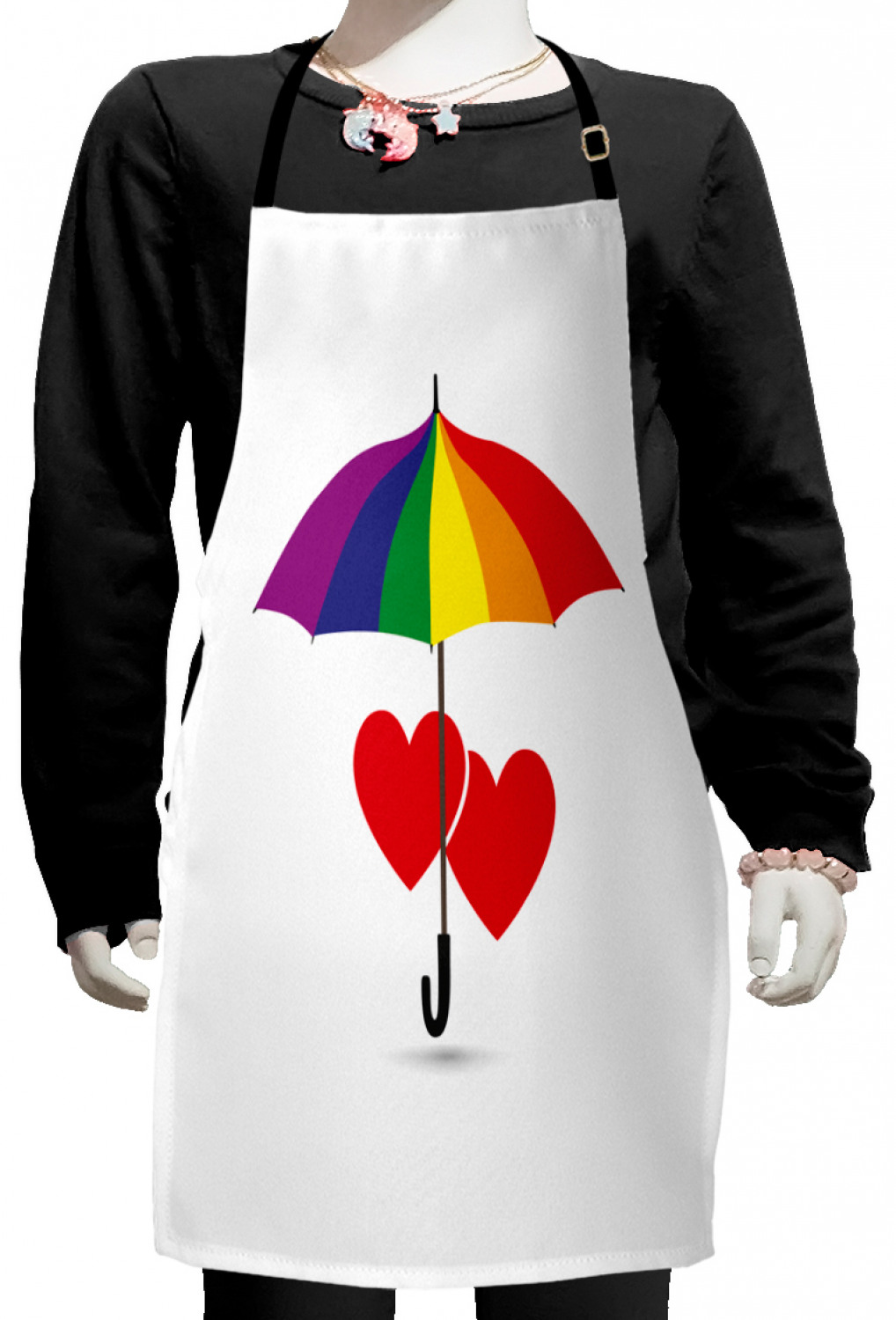 Ambesonne Rainbow Fun Kids Apron Boys Girls Apron Bib Cooking & Painting