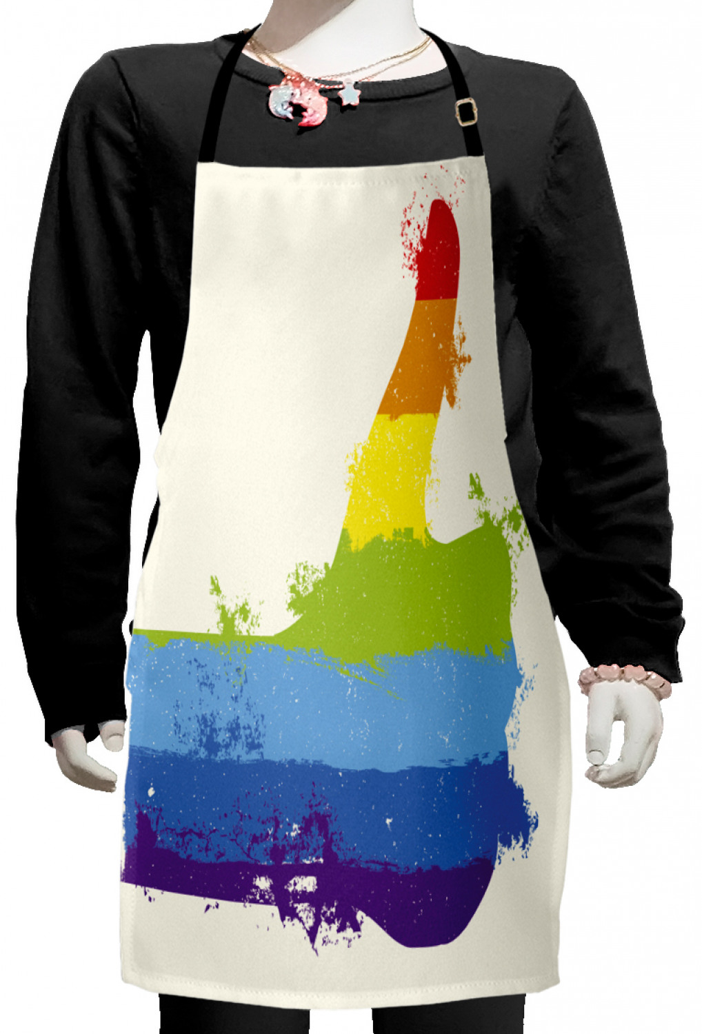 Ambesonne Rainbow Fun Kids Apron Boys Girls Apron Bib Cooking & Painting