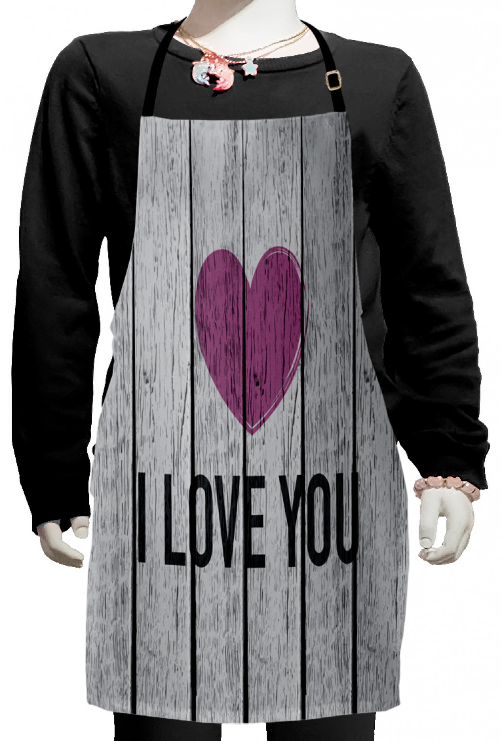 Ambesonne Love Saying Kids Apron Boys Girls Apron Bib Cooking & Painting