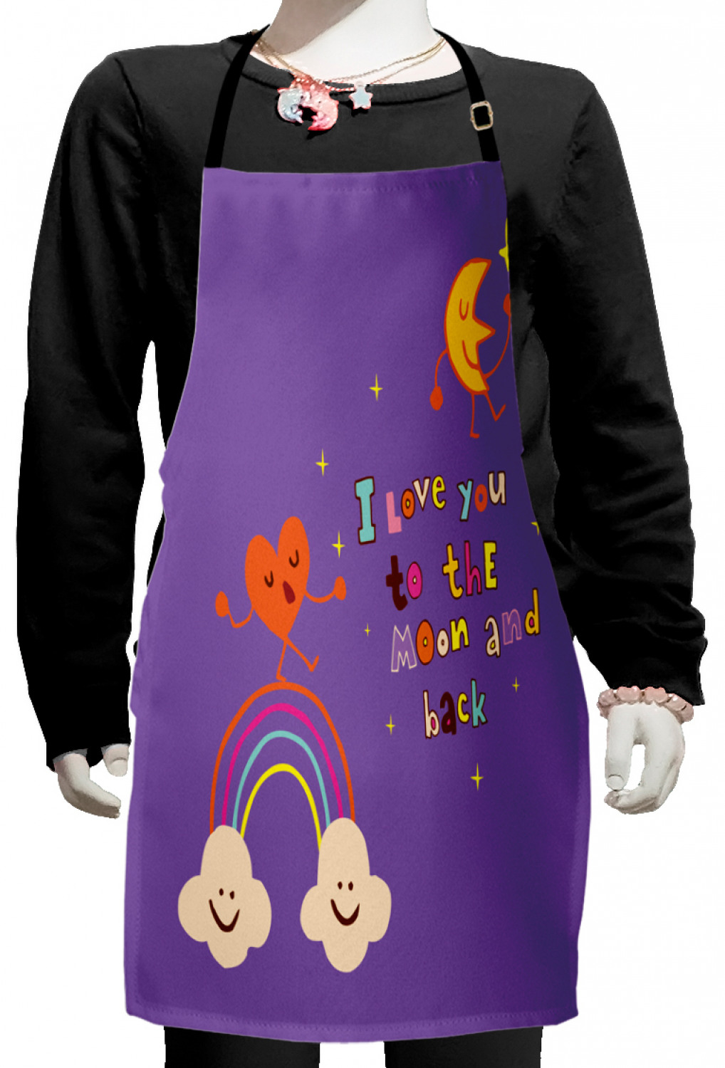 Ambesonne Love Saying Kids Apron Boys Girls Apron Bib Cooking & Painting