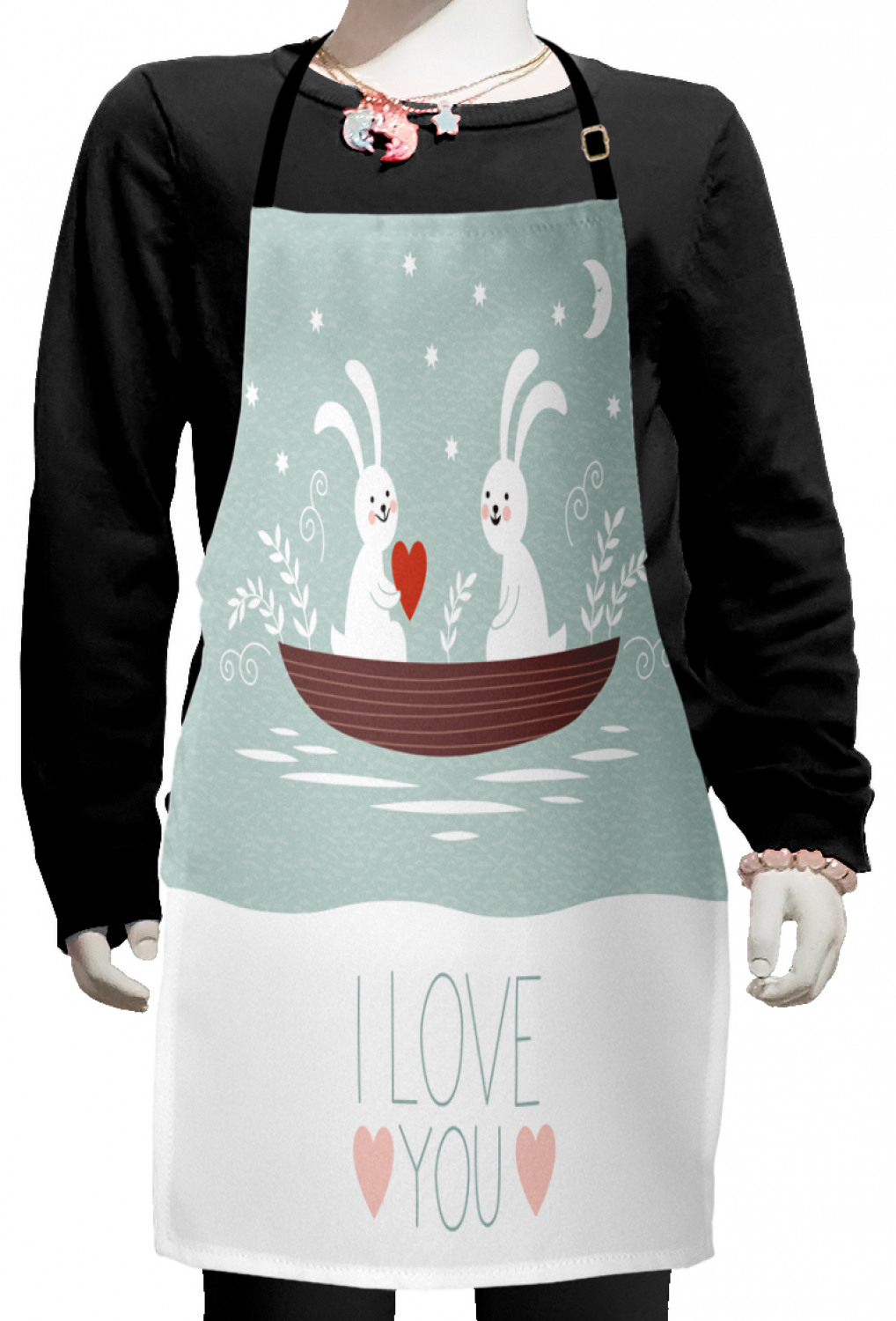 Ambesonne Love Saying Kids Apron Boys Girls Apron Bib Cooking & Painting