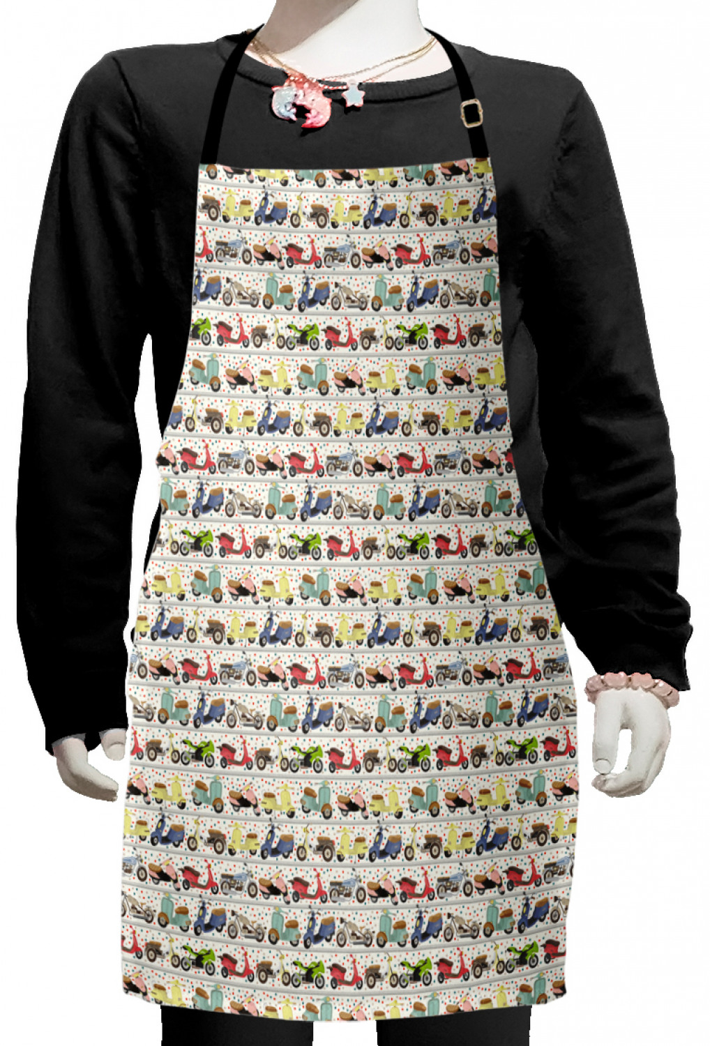 Ambesonne Motorcycle Kids Apron Boys Girls Apron Bib Cooking & Painting