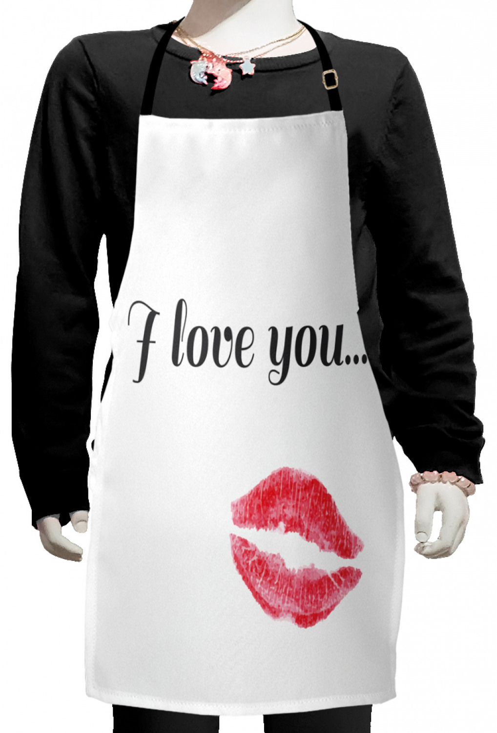 Ambesonne Love Saying Kids Apron Boys Girls Apron Bib Cooking & Painting