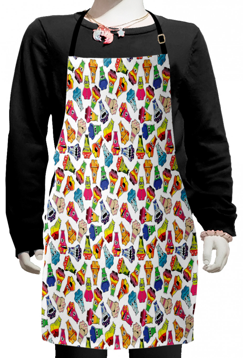 Ambesonne Funny Kids Apron Boys Girls Apron Bib Cooking & Painting