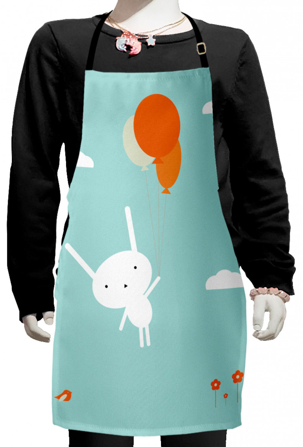 Ambesonne Bunny Kids Apron Boys Girls Apron Bib Cooking & Painting